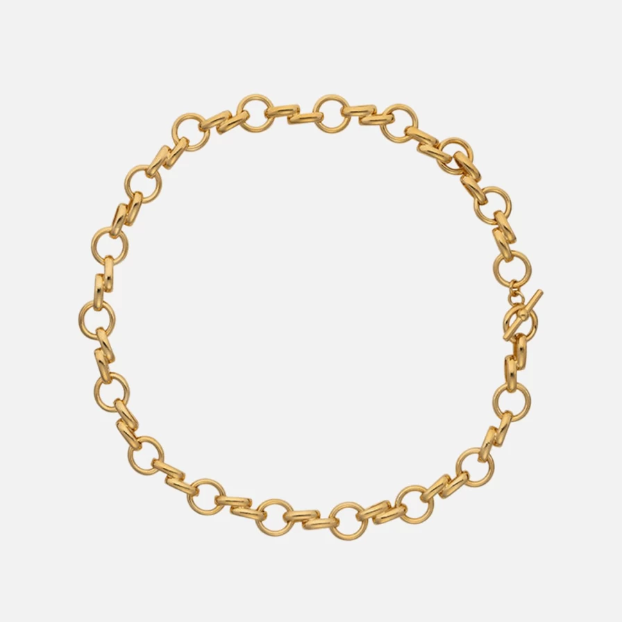 Christina Caruso Italian Gold Chain Link Necklace for Women - Elegant Layering Jewelry