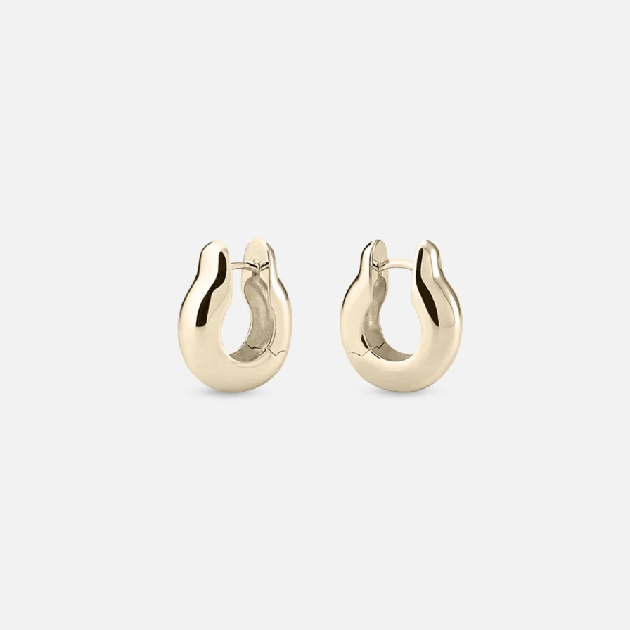 Annika Inez Gold Plated Ample Hinge Hoops - Small Elegant Hoop Earrings