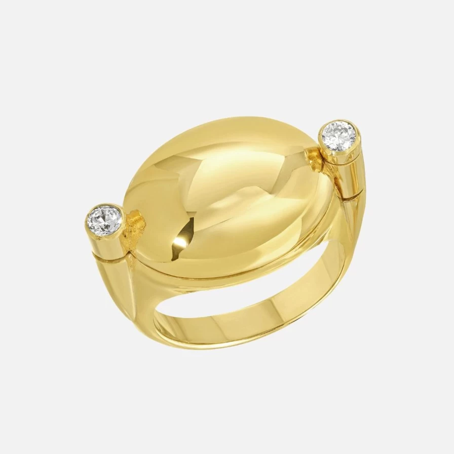 Monbouquette Gold Hinge Ring - Elegant Jewelry for Stylish Accessories